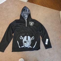 Raiders NFL Hoodie, Size XL, Black Color