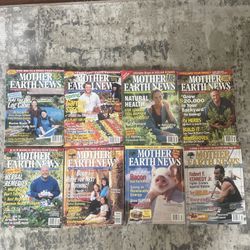 MOTHER EARTH NEWS MAGAZINES 1(contact info removed), lot of 8 magazines