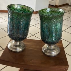 2 Candle Holder Vases 