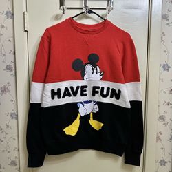 Disneyland Paris Eleven Paris Have Fun Mickey Mouse Donald Duck Sweatshirt Size Small (T22)