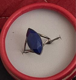 Silver Ring with lapis stone ( Afghanistan lapis)