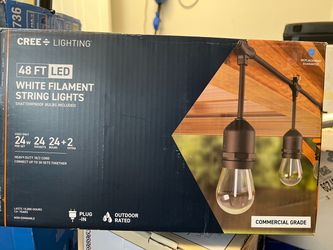 Cree Lighting 48-ft Plug-in Black Outdoor String Light with White-Light LED Edison Bulls