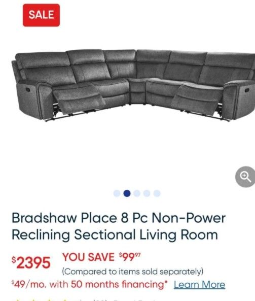 8 PC Charcoal Sectional