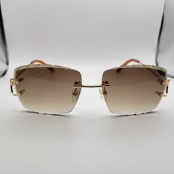 Cartier Rimless Glasses(Brown)