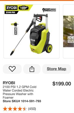Ryobi 2100 PSI Electric Pressure Washer with Foamer