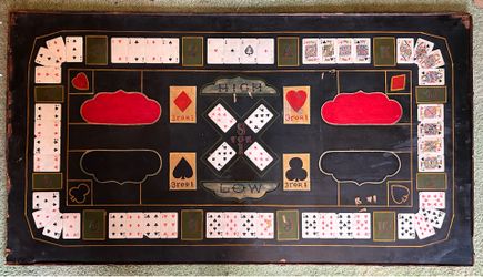 Rare c1900 Victorian Era Diana Gambling Layout Ex Steve Forte Collection Delta Queen Provenance 45”