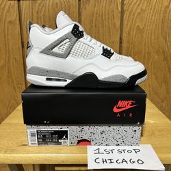 Air Jordan 4 Retro OG White Cement 2025 Mens 8.5 Sneakers Unisex FV5029-100 NEW