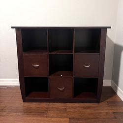 Office Cabinet Bookshelf - Dark Coffee Wood