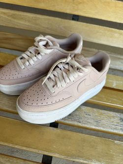  Nike Court Vision Alta platform sneakers size US 5 light pink in color. 