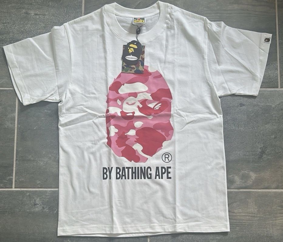 Bape A Bathing Ape Pink Camo White Tee