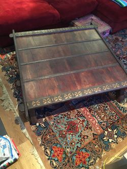 Vintage Indian Ox Cart Coffee Table