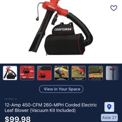 Electric Leaf Blower And Leaf Vacuum 