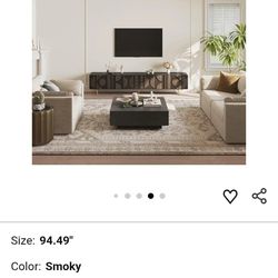 Smoky Black Fully Assembled TV Stand.