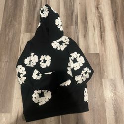 black and white denim tears hoodie