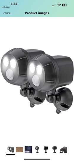 Mr. Beams 400 Lumen Wireless Battery Powered Motion Sensing Ultra Bright LED Spotlight, 2-Pack,
