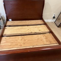 For Sale: Cherry Wooden Color Queen bed Frame 