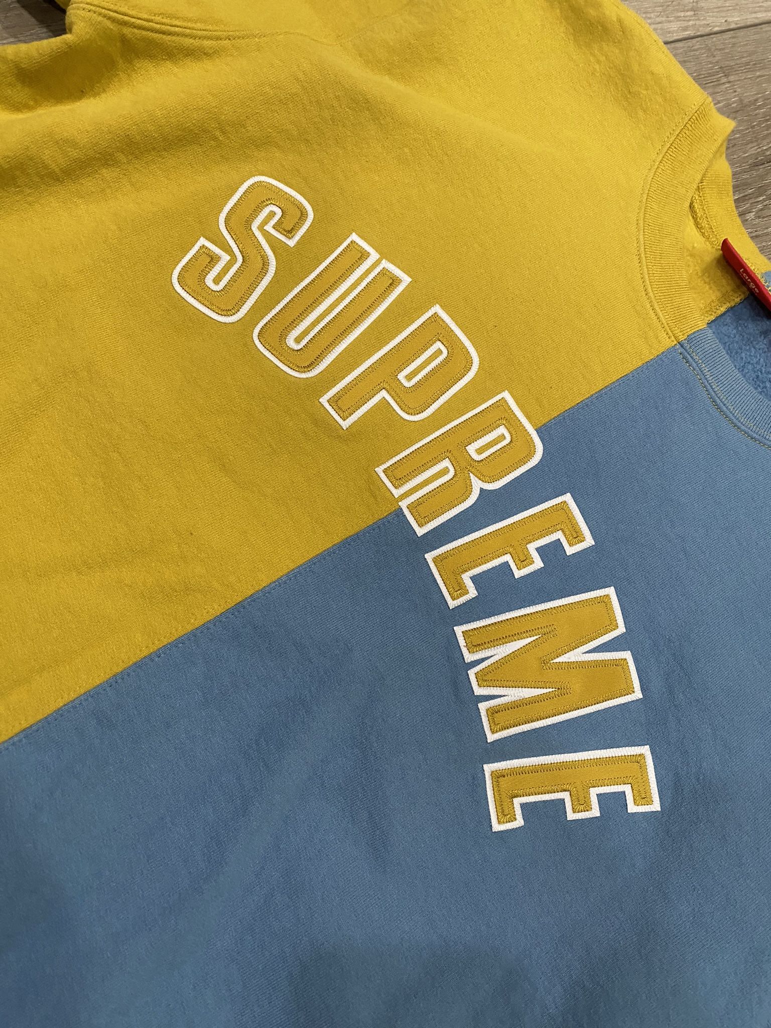 Supreme split crewneck yellow online