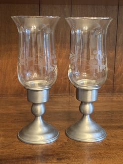Vintage Kirk Pewter Candlesticks - Set of 2