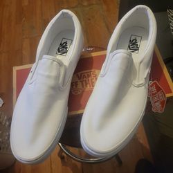 Vans White Canvas Shoes Size 13