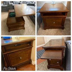 4pc coffee table & 3 end tables