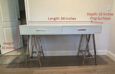 ACME Coleen Modern High Gloss White Writing Desk - 54" 