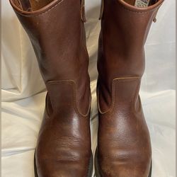 Mens Double-H AG7 Pull-On Ranch Wellington Work HH Boots 8 1/2 D Brown