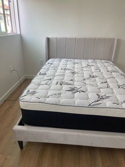 Full size bed frame with mattress