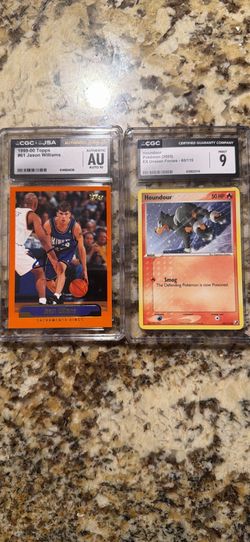 Houndour mint 9 Pokémon card and 1999-00 tops Jason Williams auto card ( read description)
