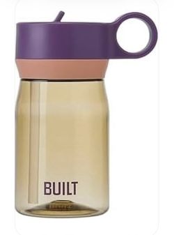 3 Pk Built Cascade Water Bottle With Straw Lid, 12oz, Purple Sunset, Made From Durable Tritan, Threaded Handle Lid, BPA Free