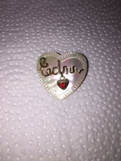 EDNA Name Brooch with red birthstone!