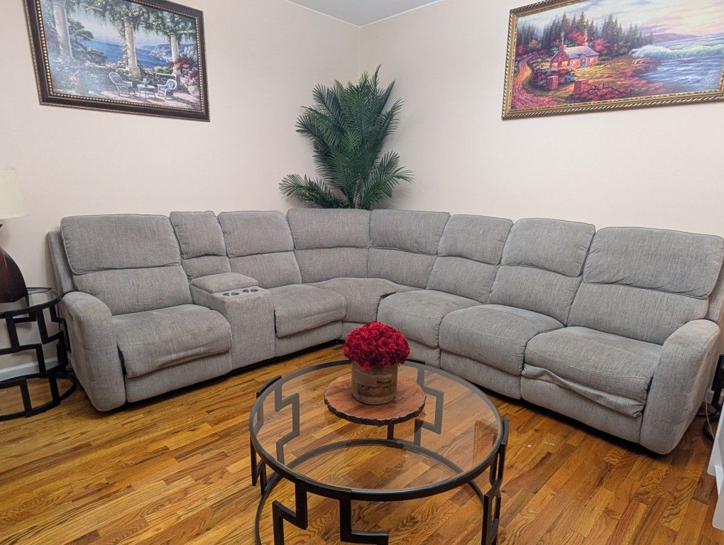 7-Piece Sectional Couch w/ 3 Recliners + FREE Coffee Table