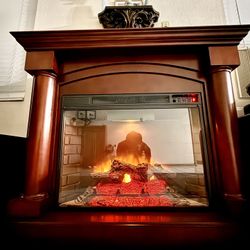 Electric Fireplace With Working Flames and Heater