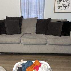 Gray Sofa And Love Seat 