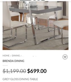 Gray rectangular dinning table
