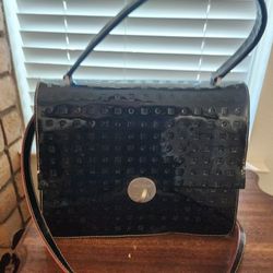 Arcadia Patent Leather Purse W Red Trim