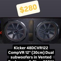 Kicker CompVR 12" Dual Vented Box Subwoofer