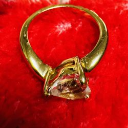 White Topaz Heart Ring 