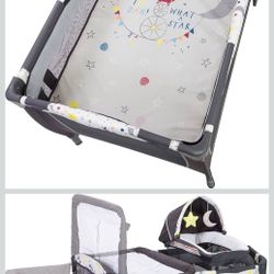 Baby Trend Pack and Play Crib – Moon & Stars Design