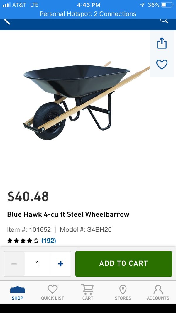 Blue Hawk brand new in box wheelbarrow for Sale in Wildwood, MO OfferUp