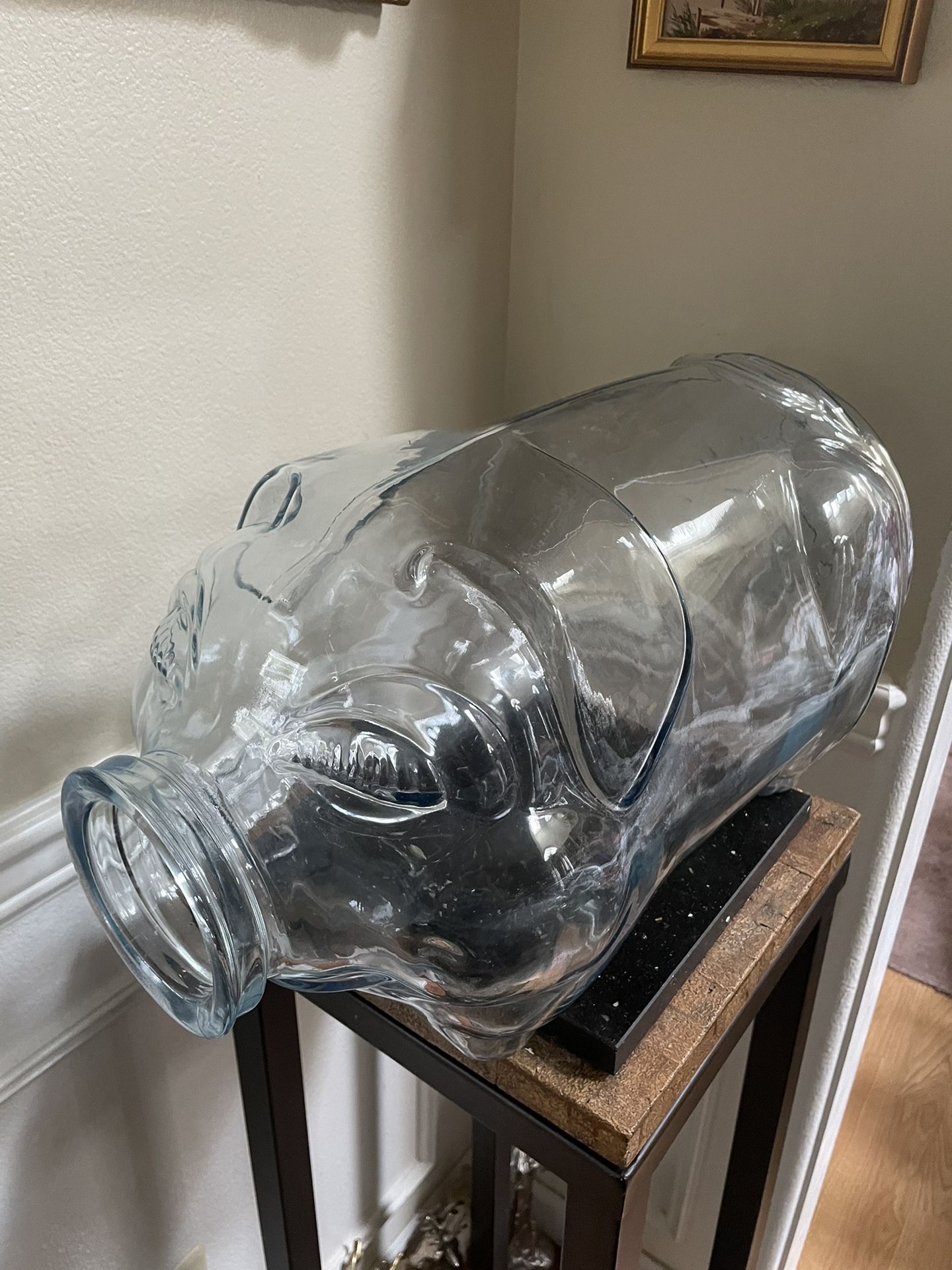 Vintage Large Libby 5 Gallon Glass Pig Piggy Jar Ban