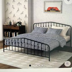 Black king bed frame