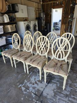 8 Vintage wood chairs