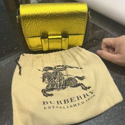 Burberry Gold Clutch Purse 
