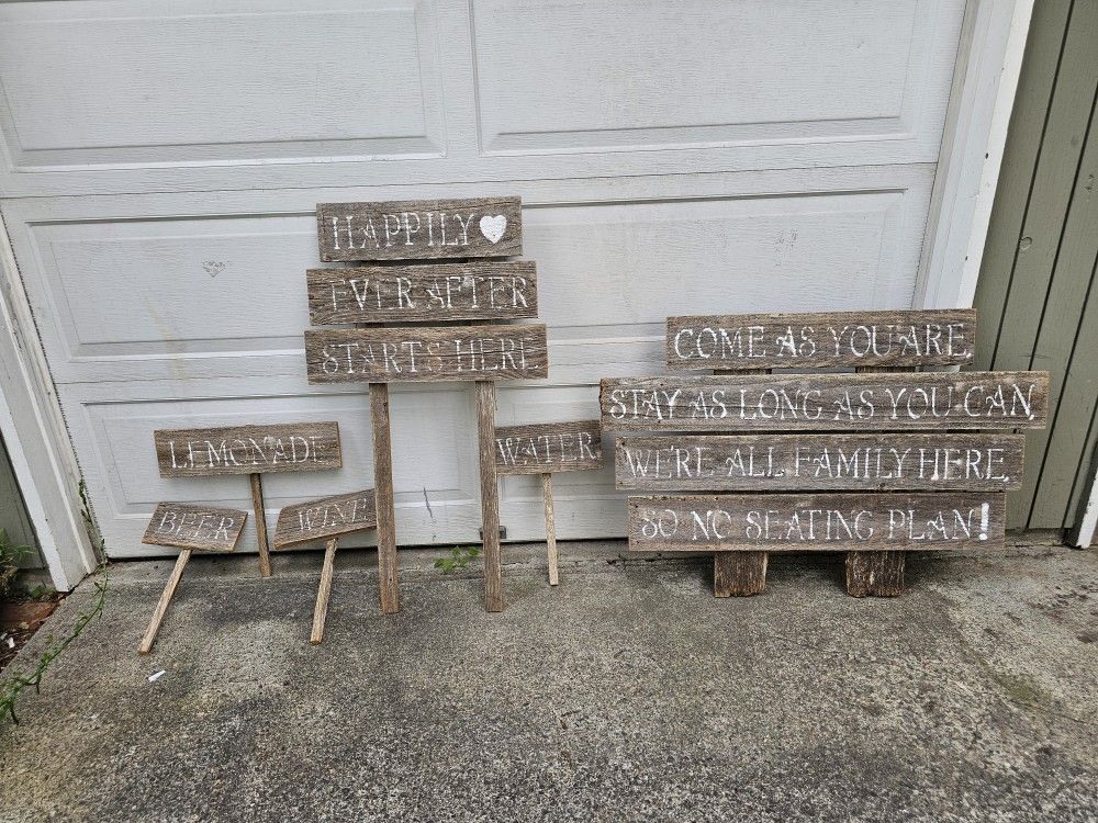 Wedding Ceremony Signs Rustic