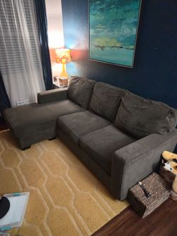 Gray Sectional Sofa with Chaise Lounge