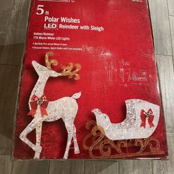 Polar Wishes LED Reindeer With Sleigh