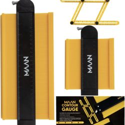 Contour Gauge With Lock 5” And 10” Shape Duplication Profile Tool With 1 Angular Ruler Outline Measuring Ruler For Corners Tiles Laminate DIY Woodwork