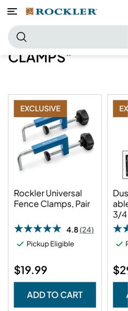 Rockler clamps