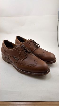 Mephisto Brown Leather Wingtip Oxford Shoes