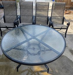 5- Piece Glass Top Patio Dining Set